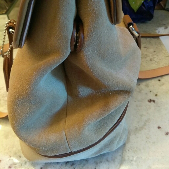 Authentic Coach Suede/ Patent Leather Handbag